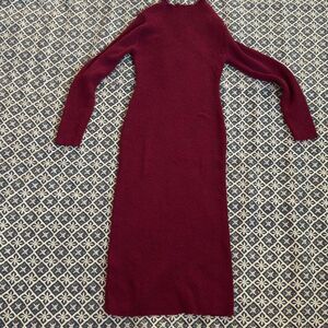 Blush Burgundy long sleeve maxi dress